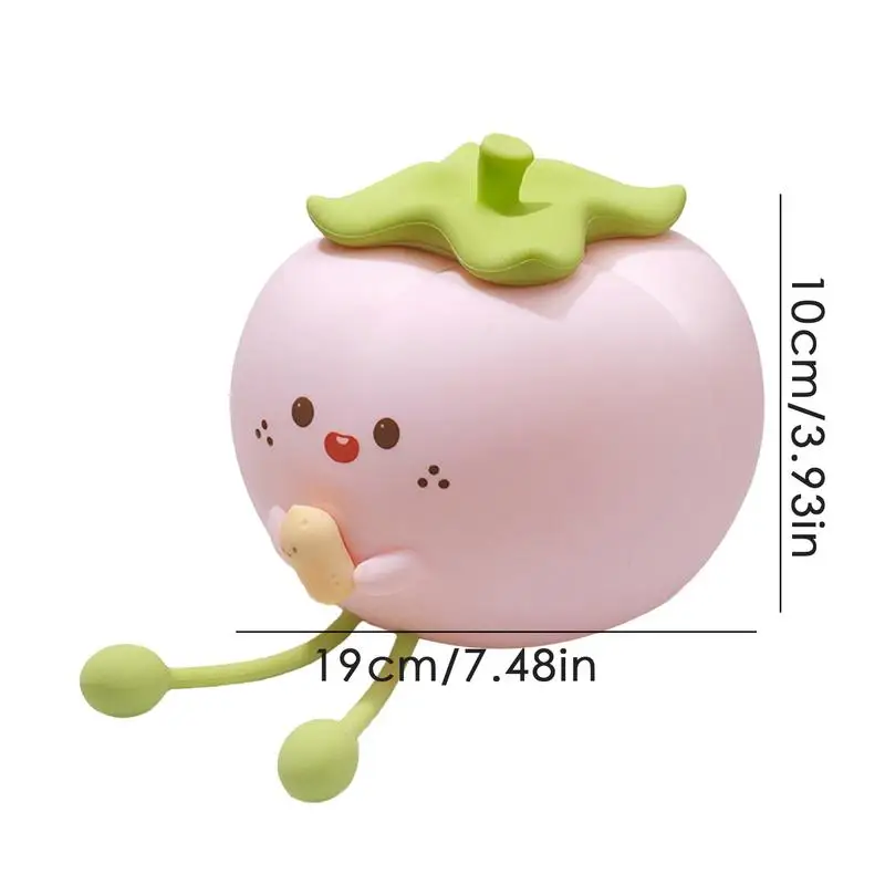 Squishy Lamp Adorable Persimmon Multi-Color Lamp 3 Level Dimmable Touch-Sensitive Rechargeable Night Light For Kids Soothing