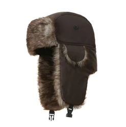Connectyle Trapper Hat Warm Faux Fur Winter Hat with Ear Flaps Windproof Waterproof Snow Ski Hats for Men Women Cold Weather