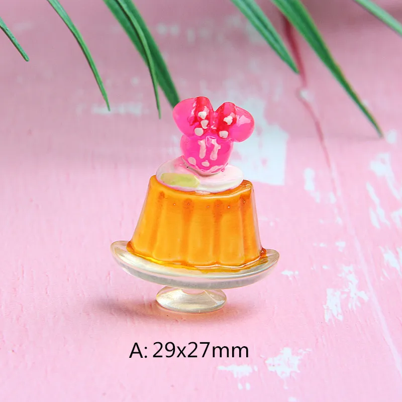 2 szt. Hot Toys Disney Symulacja Kreskówkowa Myszka Miki Minnie Ciasteczko Donut Żywica Jadalna Akcesoria do Gier DIY Breloczek Zawieszka Ozdoba