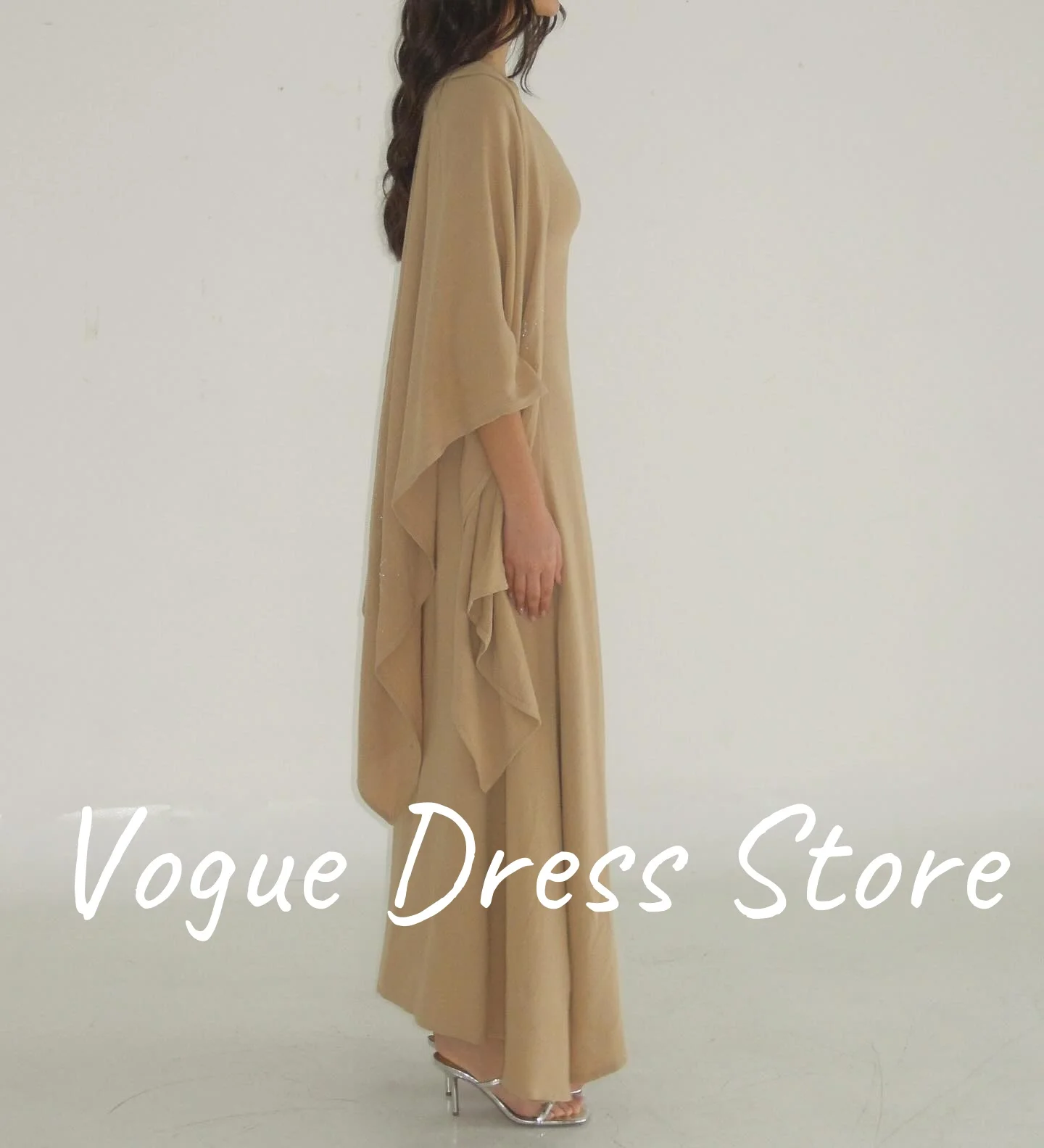 맞춤형 섬세한 저지 크리스탈 이브닝 드레스 고품질 3/4 슬리브 스쿠프 댄스 파티 드레스 사용자 정의 크기 특별 행사