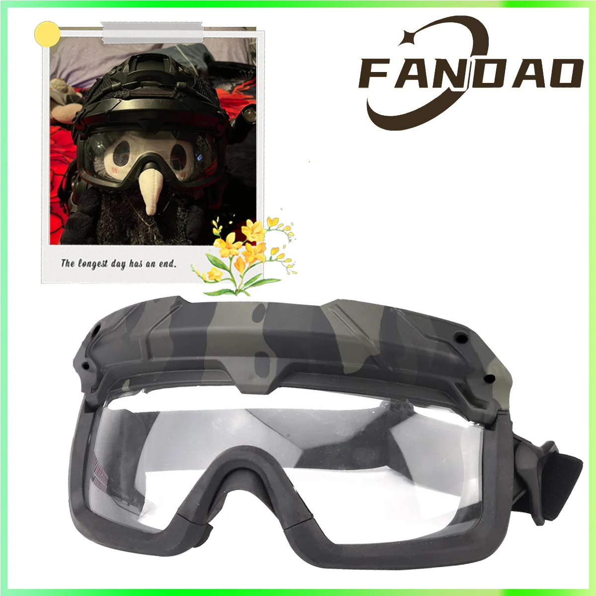 

FANDAO Tactical Anti Fog Safety Protection Glasses 2 Modes Goggles Glasses for Airsoft Hiking Paintball Hunting