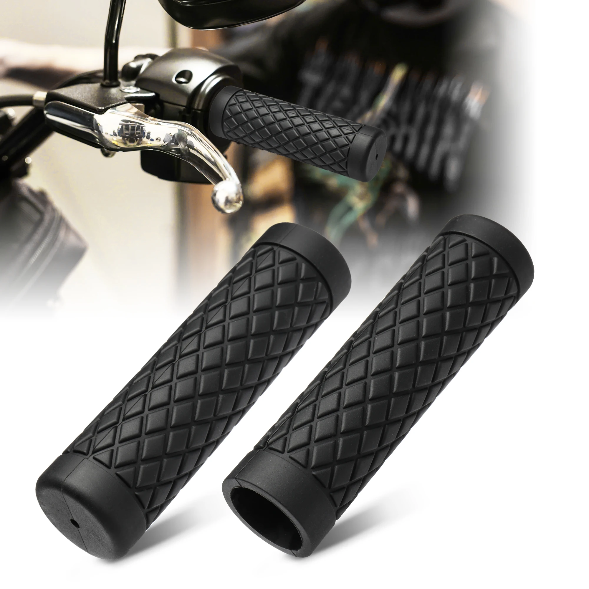 

Motorcycle 1" Hand Grips Silicone Non-Slip Handlebar Grip Cover for Harley Touring Dyna Sportster Softail