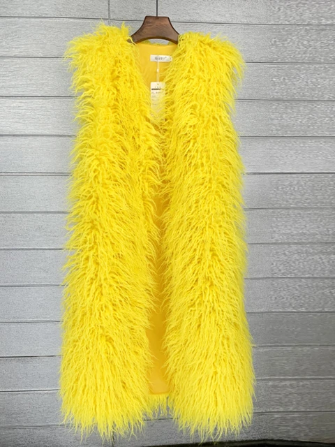 Mongolia Sheep Fur Women Long Vest Colorful Warm Faux Fur High Street Plush Coats Female Jacket Autumn Winter Furry Outerwear 4 Mongolia Sheep Fur Women Long Vest Colorful Warm Faux Fur – view 4