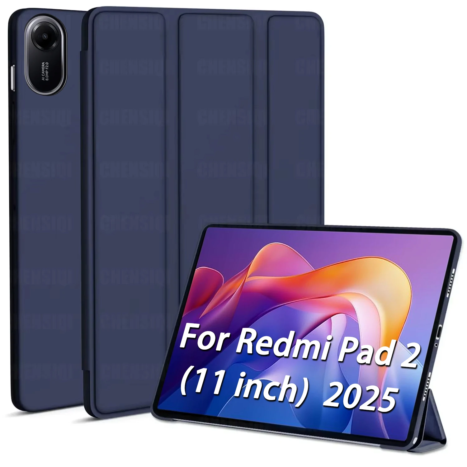 Étui pour tablette Redmi Pad 2 (11 pouces) 2025, souple, léger, pliable, avec veille/réveil automatique, housse de Protection Anti-chute
