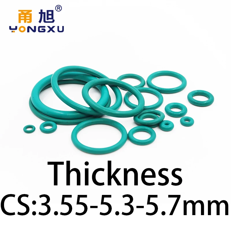 O-ring thickness 3.55/5.3/5.7mm CS fluororubber FKM sealing temperature resistant gasket rubber ring complete inspecifications.-