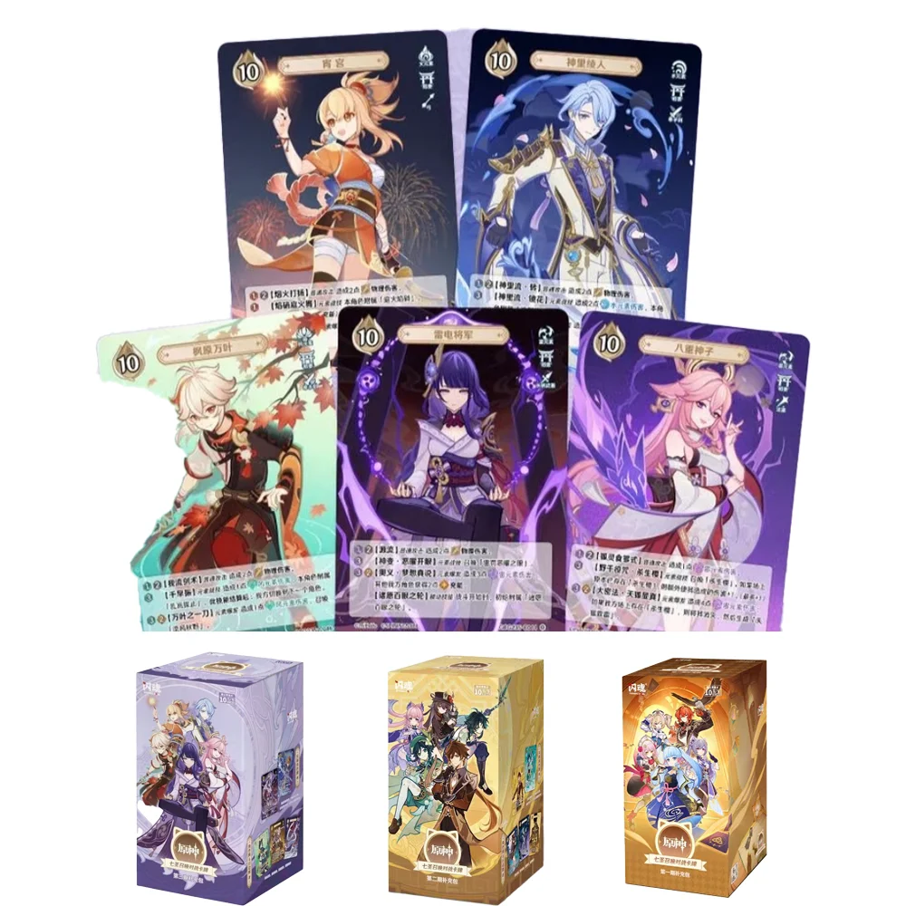 

Shining Soul Genshin Impact Cards Vol.3 TCG Game Booster Pack Боевые карты Raiden Box Аниме Персонажи Коллекция игр Карты Игрушки