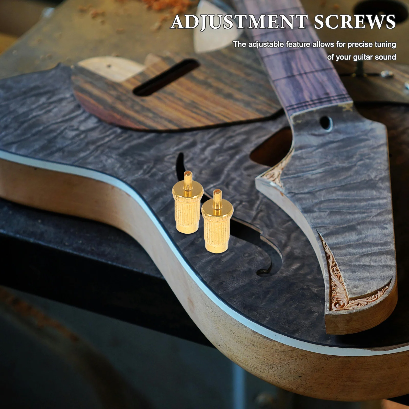 

4 Pcs Electric Guitar Adjustment Screw Bridge Stud Nuts Metal Saddles Screws for Inserts Accessories Kit