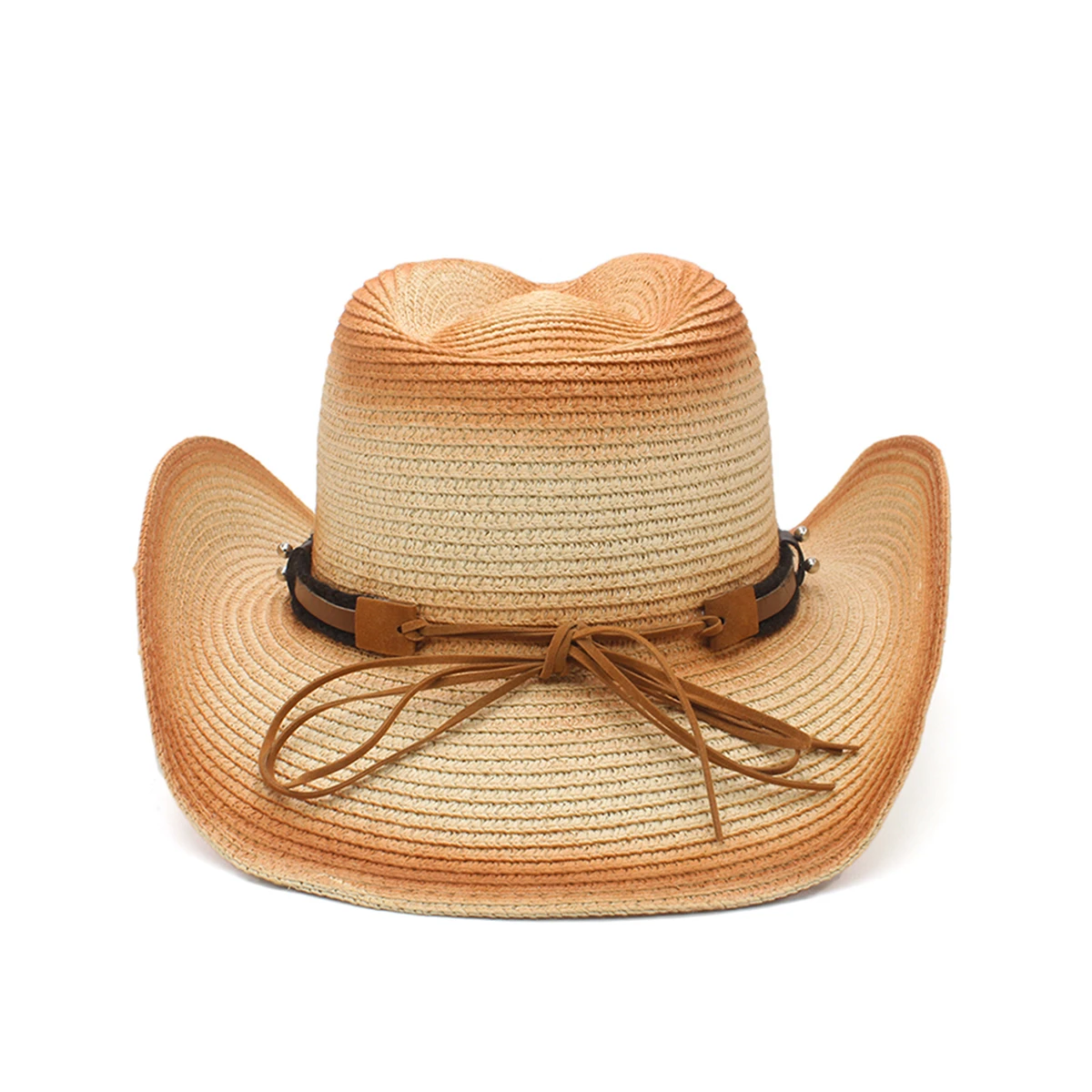 Spring and summer men and women the same style straw hat western cowboy hat sun straw hat riding straw hat wide brim jazz hat