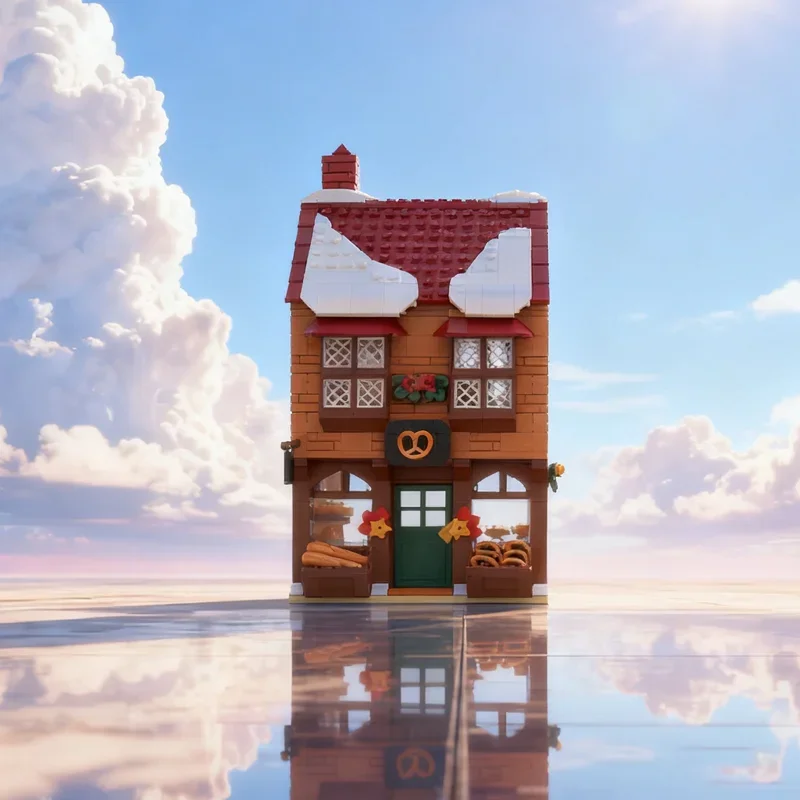 

603pcs MOC Winter Village Bakery Model Building Blocks Architecture DIY Creative Festival Gifts Idea Toy Brick Education