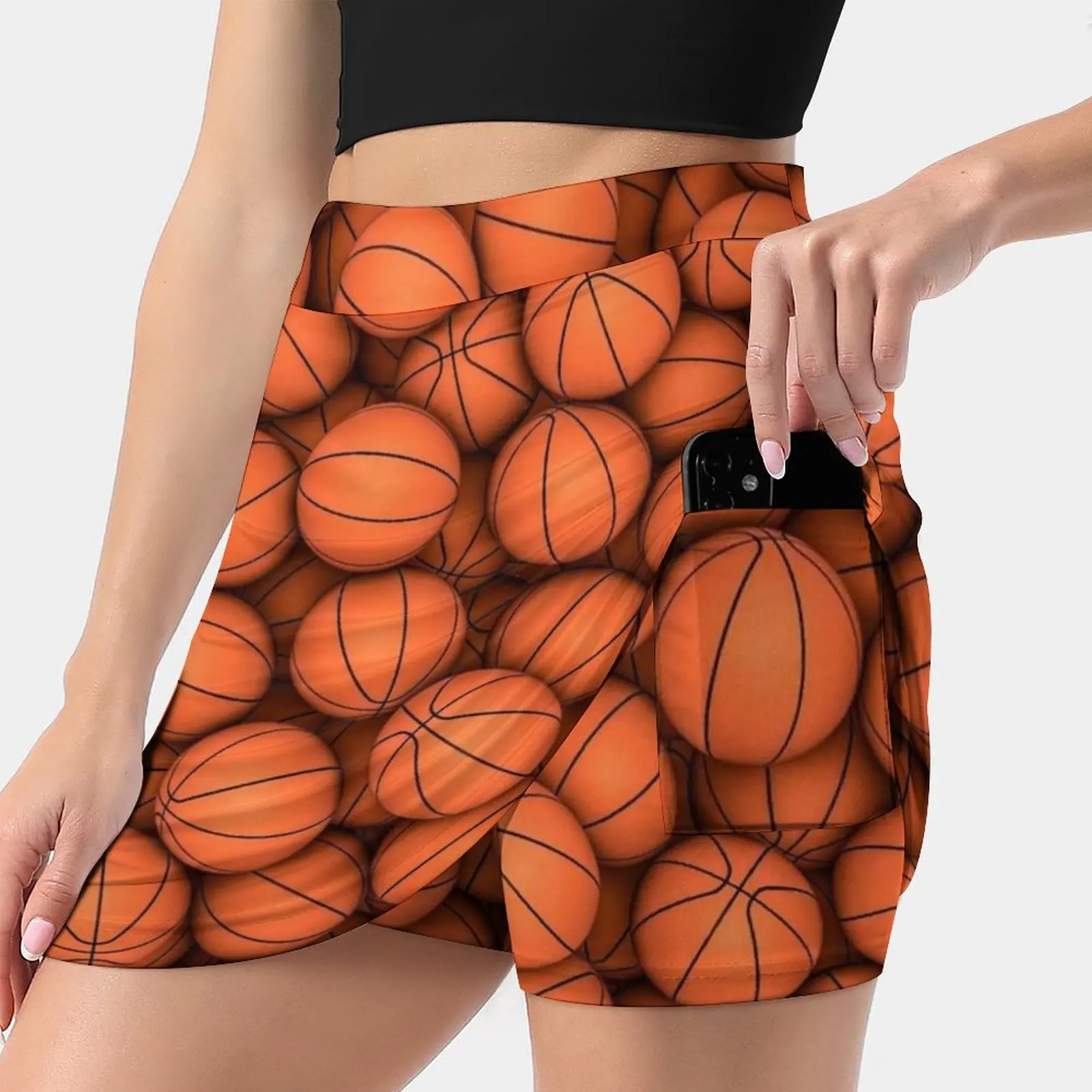 Basketballs Women's skirt Aesthetic skirts New Fashion Short Skirts Ball Sport Orange Black Equipment Play Game Competition