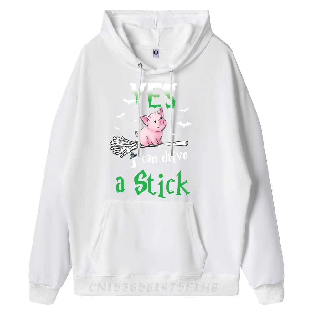 Yes I Can Drive A Stick Funny Halloween Pig Sports Hoodie Men Mens Sweater Tops Hoodie Eu Size Printed On