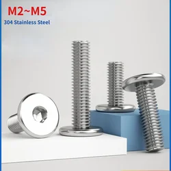 CM M2 M2.5 M3 M4 M5 304 Acciaio inossidabile Esagono incassato Esagonale Ultra Sottile Super Basso Testa Piatta Vite a brugola Bullone