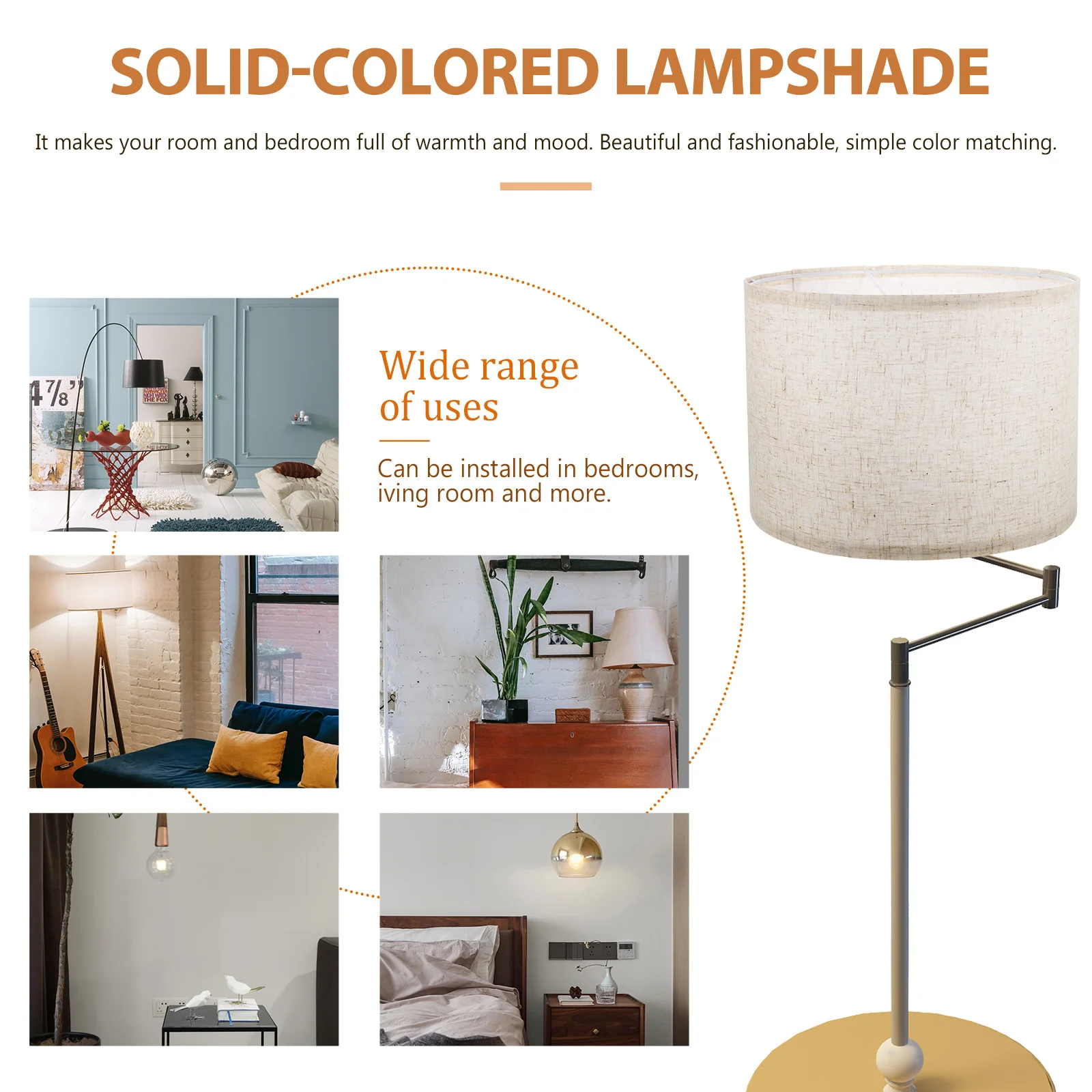 

1pcs Fabric Lampshade 280*200H Linen Chandelier Shade Desk Lamp Cover Removable Light Cover Home Textile Small Chimney