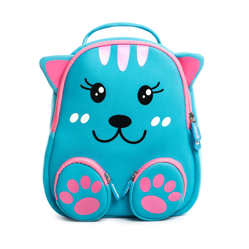 Mochila escolar para niñas, Mini bolsa de viaje para niños, diseño de gato de dibujos animados, ligera y cómoda para niñas de 2 a 6 años