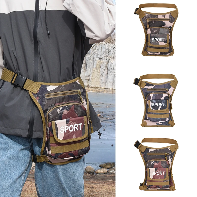 

Outdoor Men Waist Pack Leisure Sports Shoulder Bag Fashion Riding Bag Portable Traveling Bag Light Oxford Multiple Wearing Style