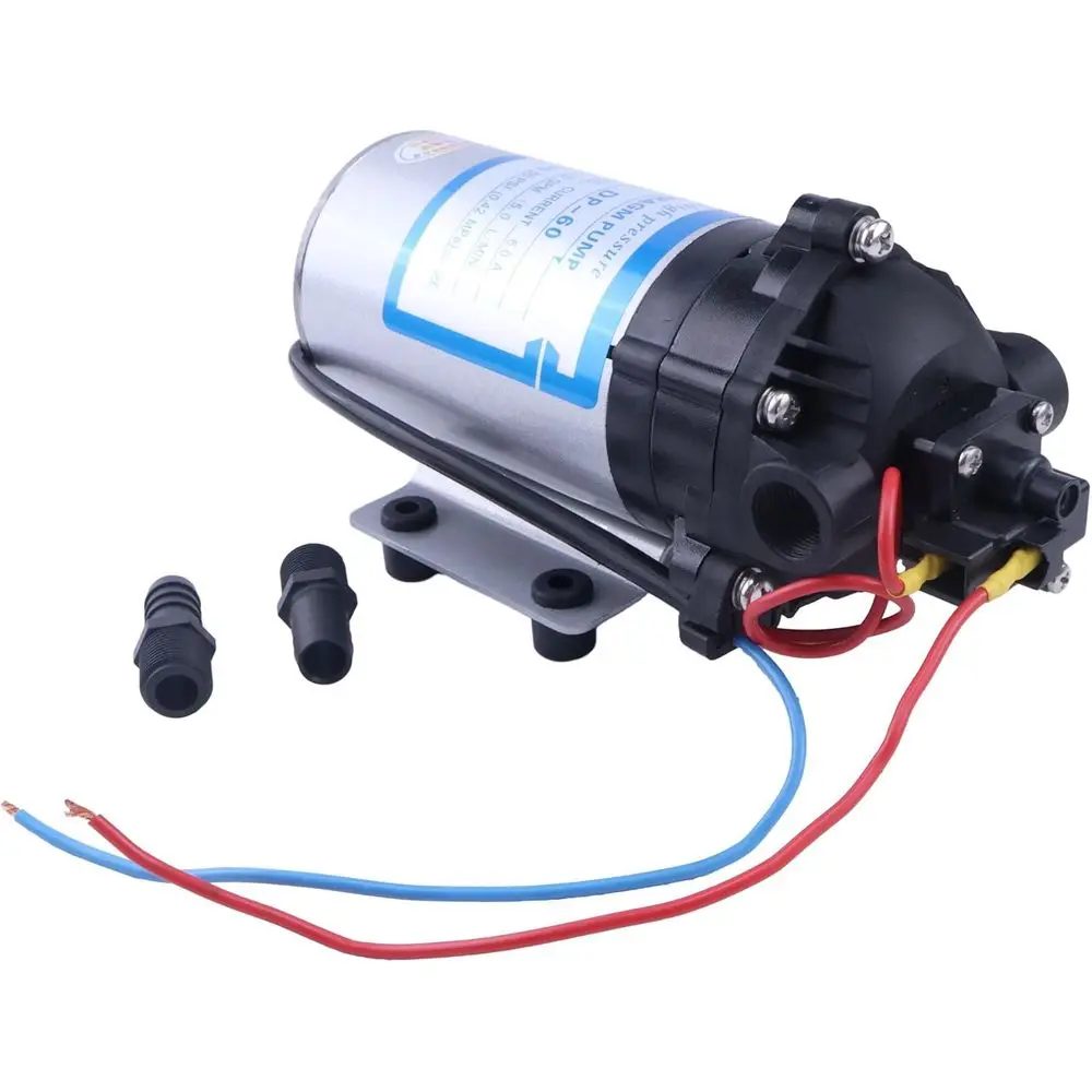12V Automatic Diaphragm Pump, 1.8 GPM, 50 PSI, Viton Valves, 3/8 NPT Female, Demand Switch