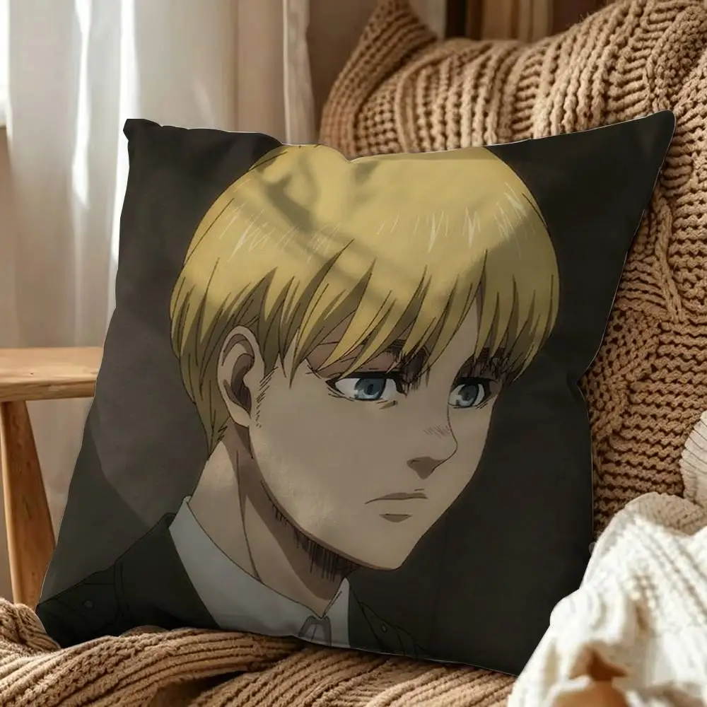 Armin Arlert Attack on Titan Square Double-Sided Printed Pillow Case Sofa Cushion Cover Bedroom Bedside Decor