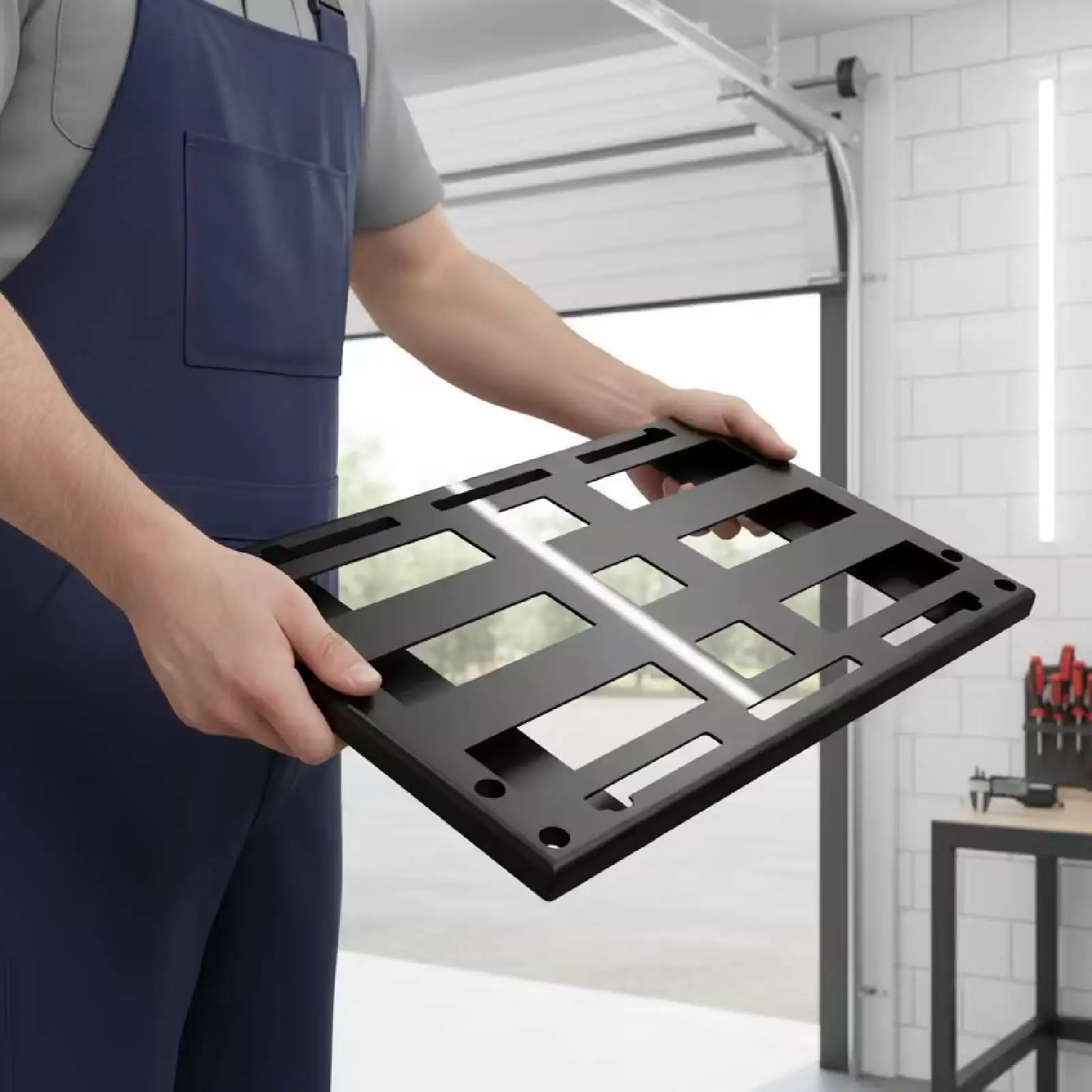 Modular Tool Storage Accessory Versatile Iron Mounting Plate Stable Base for Workshop Trolley Use