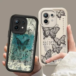 Mi11 Mi11T Butterfly Silicone Phone Case On For Xiaomi Mi 11 11T 11i 11X Lite Pro Prime 4G 5G Len Protect Cover Mi11Pro Mi11TPro