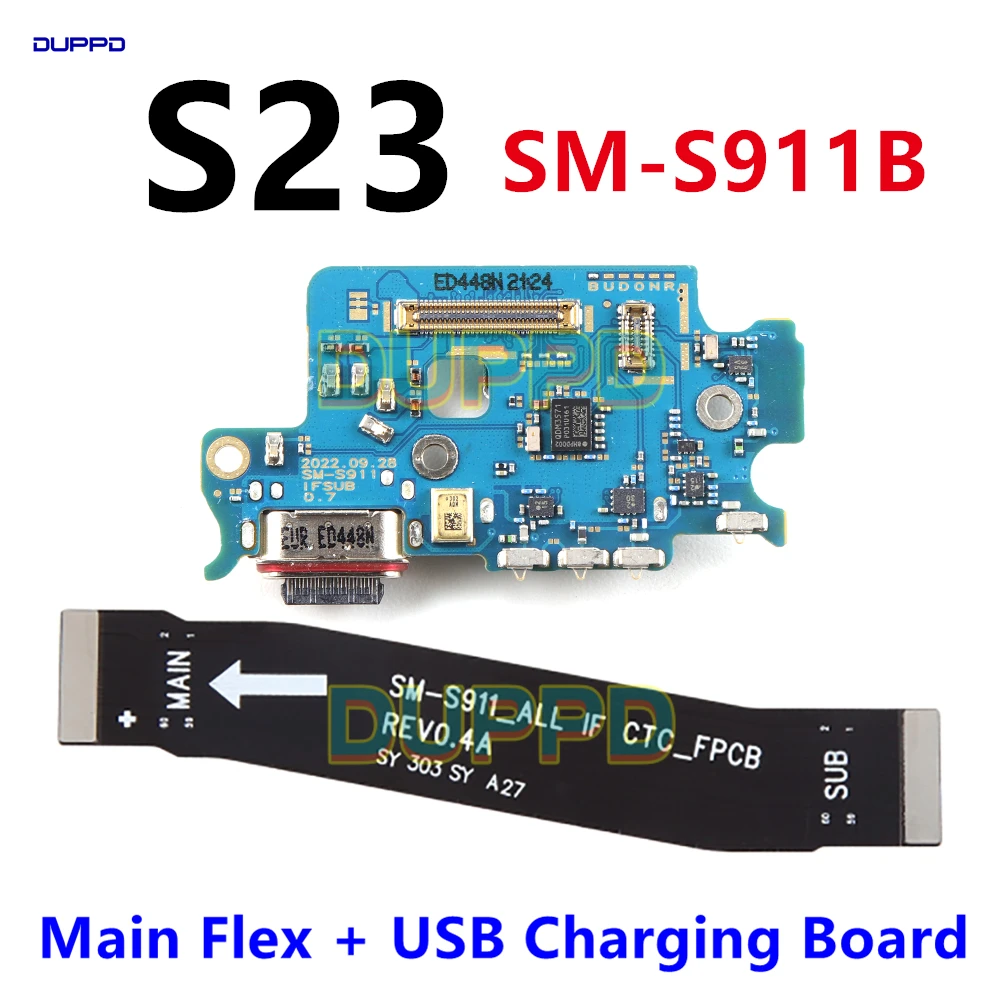 

Плата зарядного порта для Samsung S23 S911B S911, USB-порт для зарядки, разъем док-станции, зарядная плата, основная материнская плата, гибкий кабель