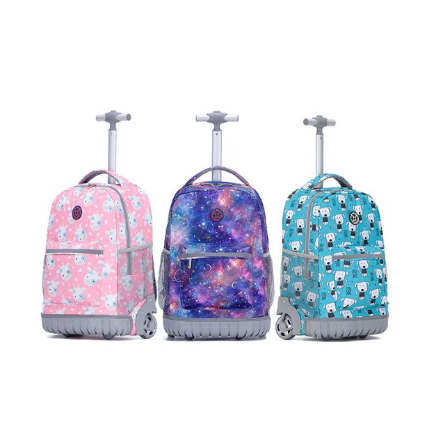 

18 inch School trolley backpack Wheeled backpack Elementary middle school students trolley bags children travel rolling bags