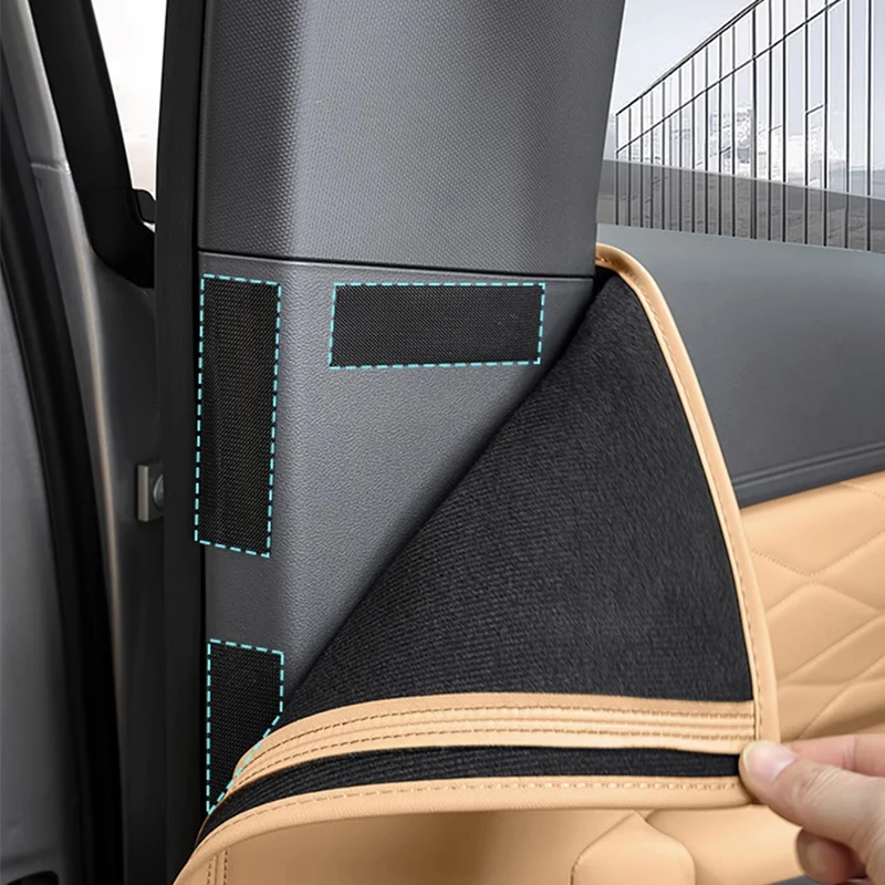 For Geely Galaxy Starship 7 EM-i 2024 2025 Car Interior B-Pillar Anti-Collision Scratch Resistant Leather Protective Accessories