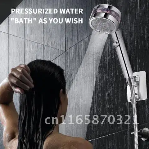 

360° Rotating Pressurized Jetting Shower Head High Pressure RecabLeght Bathroom Bath Shower Filter For Water Showerhead Nozzle