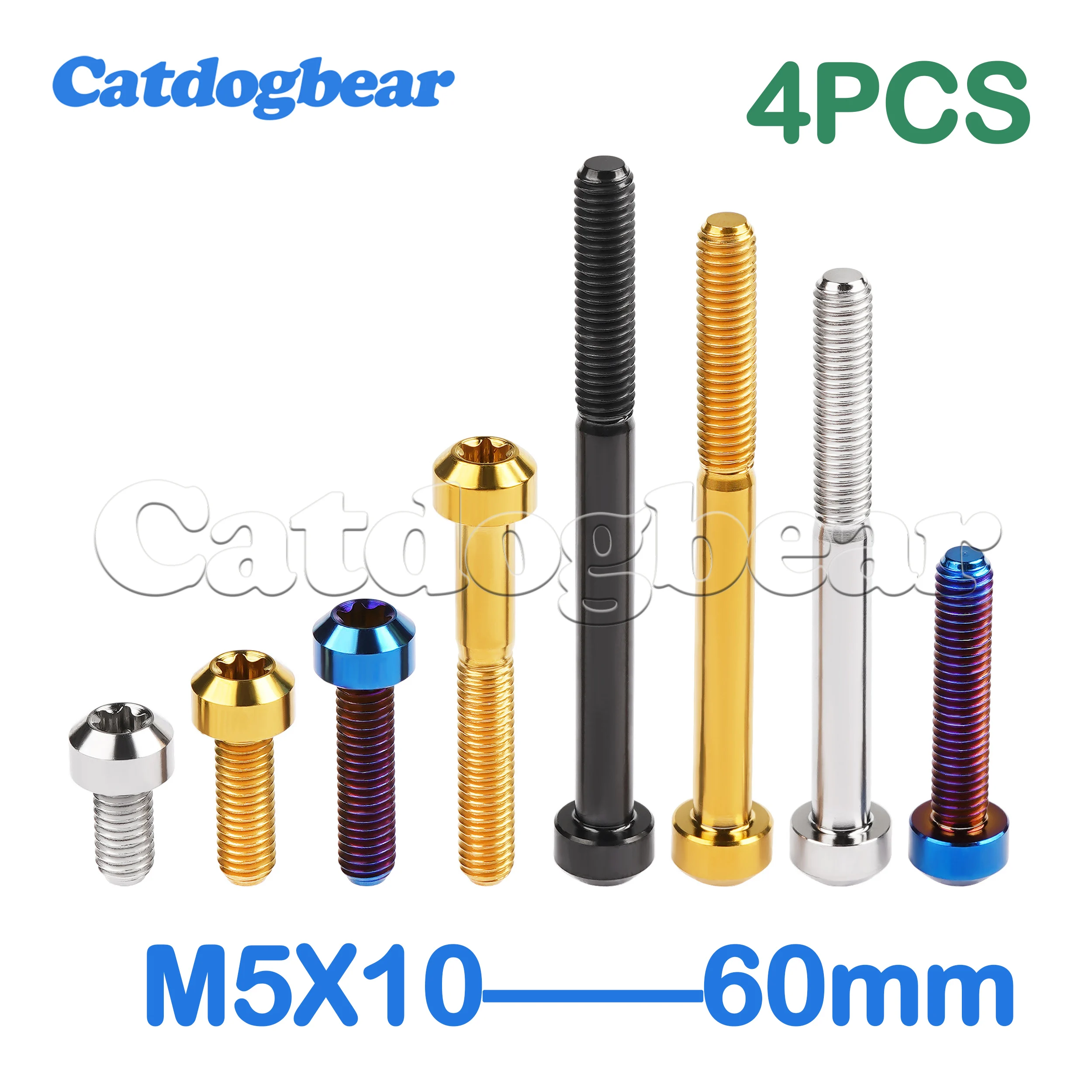 

Catdogbear 4PCS M5x10 15 20 25 30 35 40 45 50 60 mm Titanium Bolt Rounded Column Torx Head Screw For Bicycle Motor