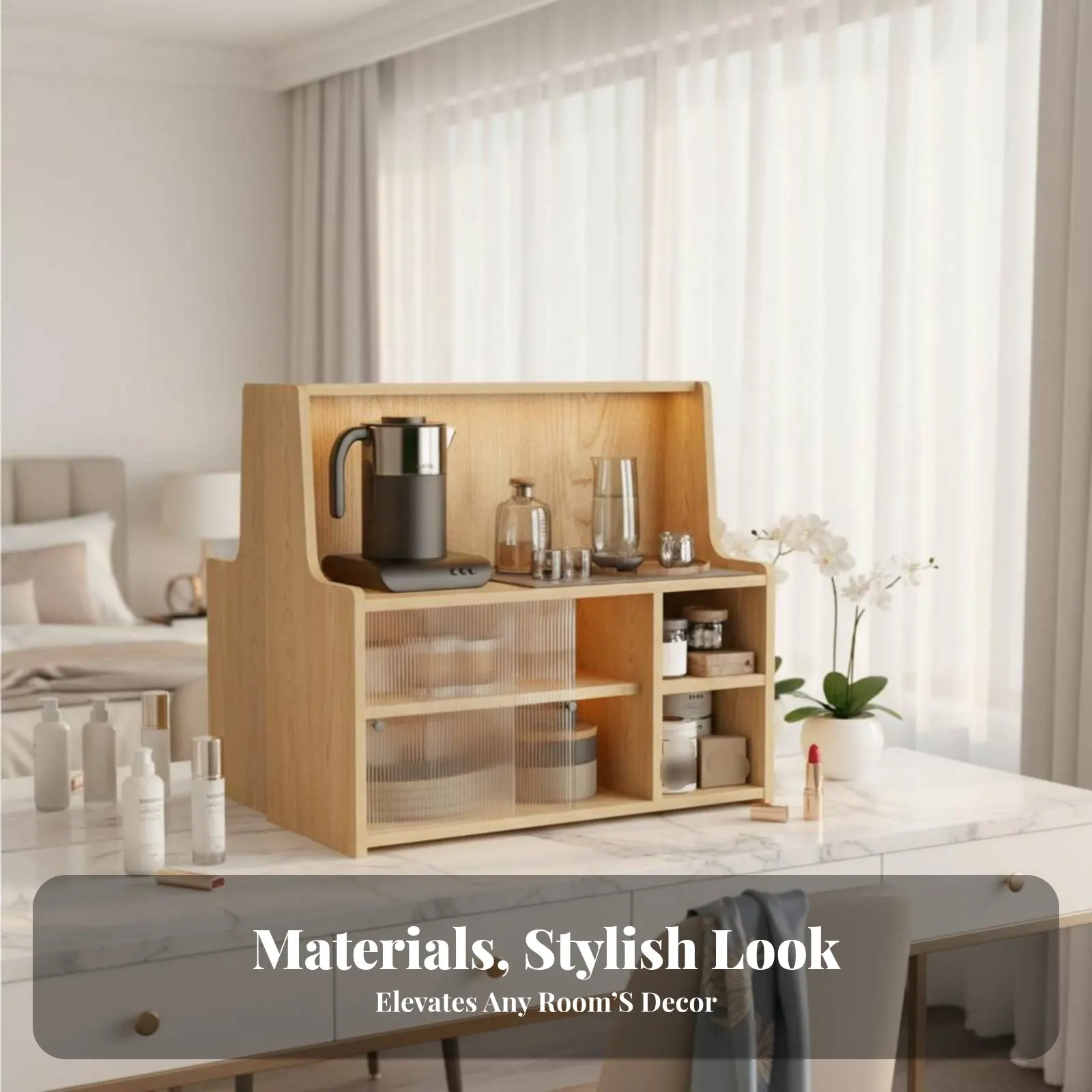 

Desktop cosmetic Case with Drawers Large Capacity Cosmetic Organizer Saves Space Great Gift for Bedroom, Bathroom Countertop