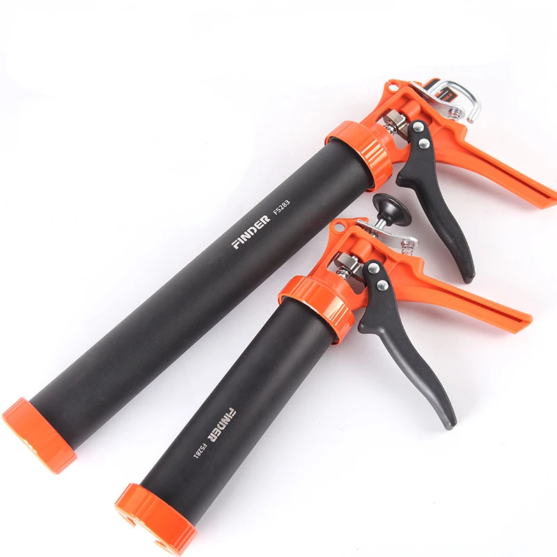 Caulking Tool Kit Silicone Handheld Caulking Gun with Multifunction Grout Scraper and Caulk Nozzle Finisher Sealant