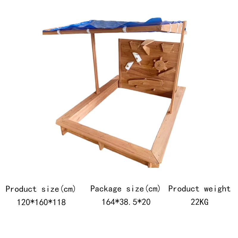 

Многофункциональный деревянный стол для игр с песком на открытом воздухе с навесом и подъемной крышкой — для бассейна, пляжа, двора, песочницы