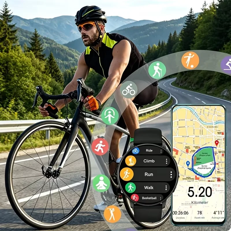 Men's 1.5-inch Large Touch Screen Smart Watch