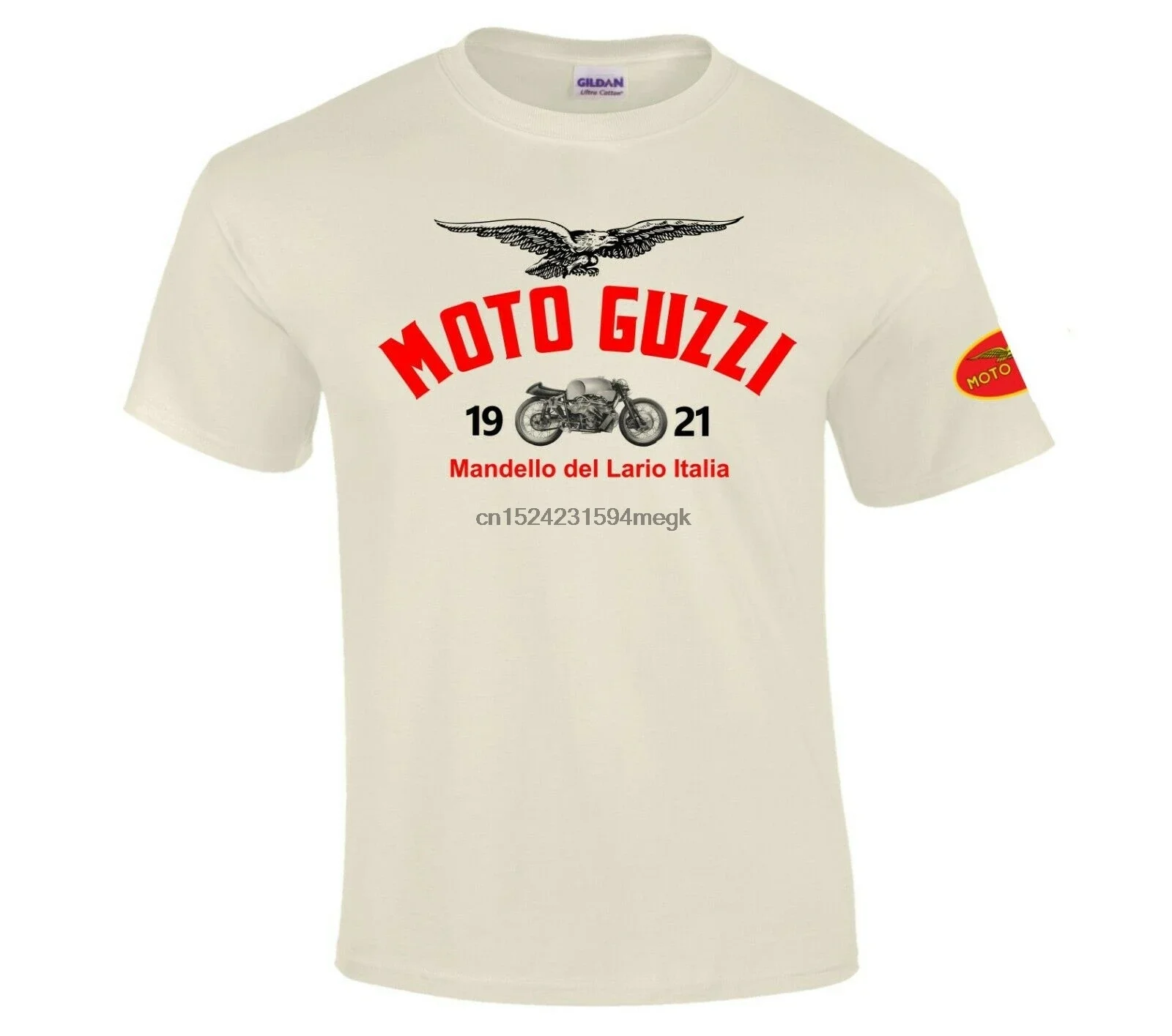 Retro Vintage Biker Moto Guzzi 1921 Image Logo Premium Quality T-shirt S - 5XL