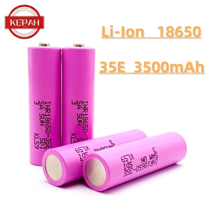 3500mAh 3.7v 25A high-power INR18650 35E prime mover lithium battery, suitable for flashlights and other electronic devices