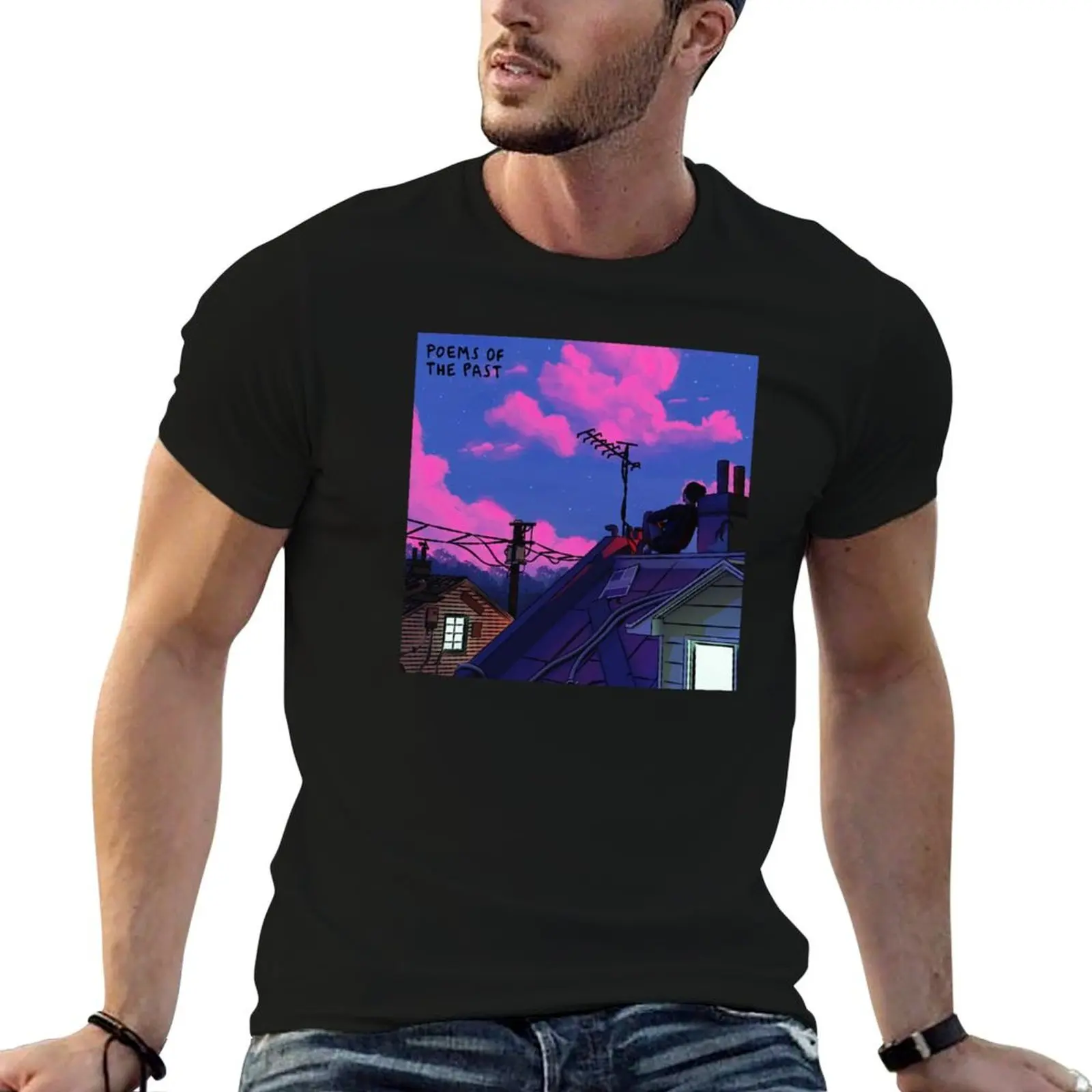 T-shirt léger imprimé avec des poèmes du passé