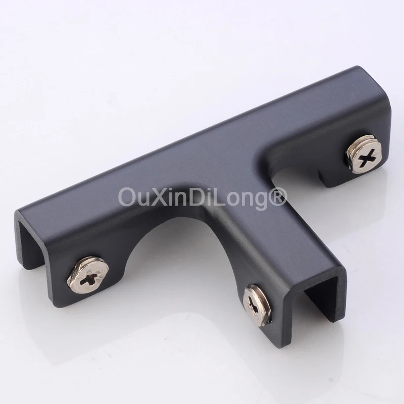 10PCS Aluminum Glass Clamps Shelves Holder Clips Corner Bracket Fish Tank Clamp Showcase Clamps for 4-12mm Glass Black GF866