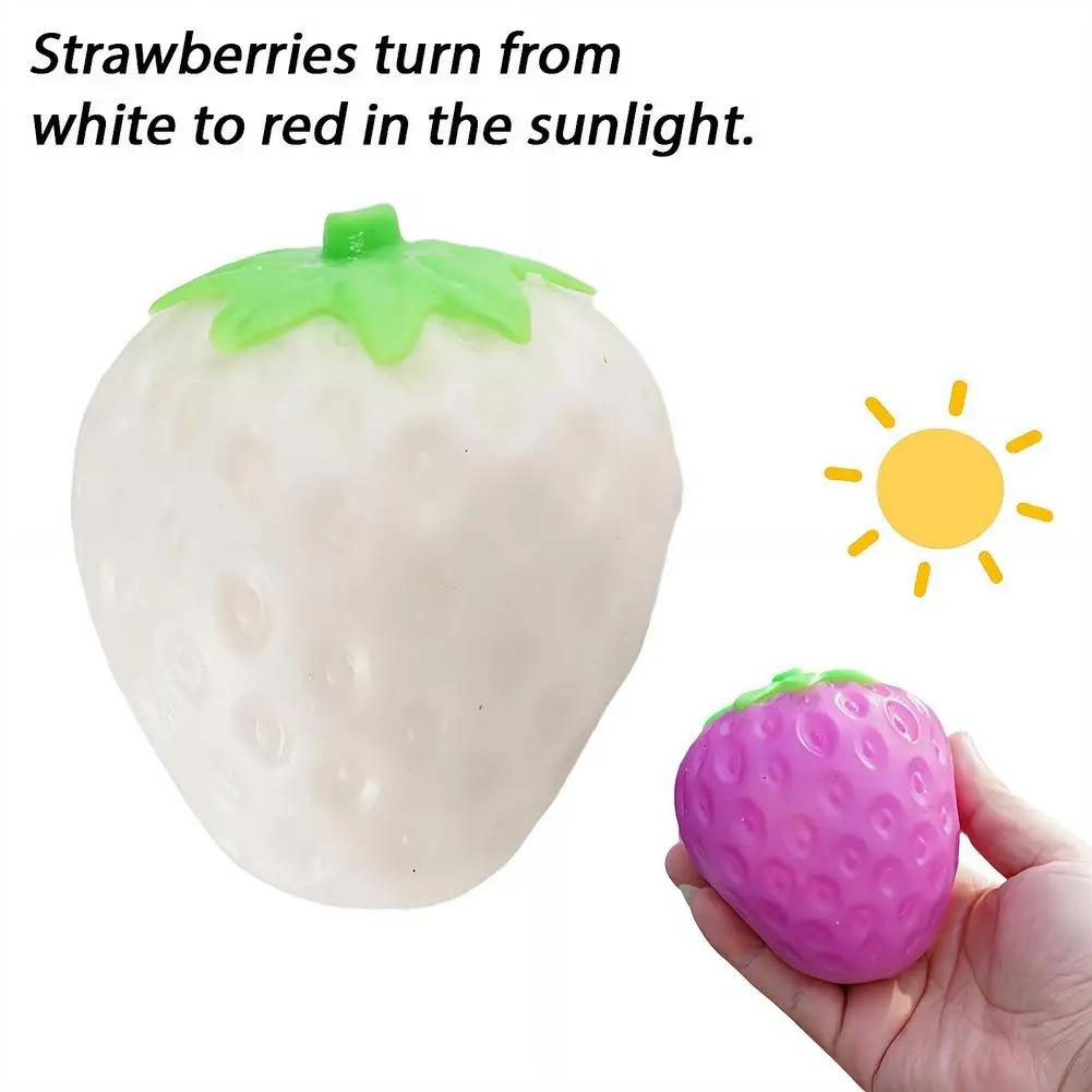 Magic Color Changing Mango Squishy Toy Simulation Fruit Strawberry Stress Slow Rebound Squeeze Toy for Kids Adults Funny Gift