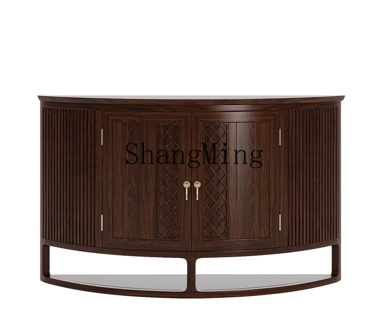 

CL entrance door table against the wall entrance table semi-circular arc solid wood entrance cabinet