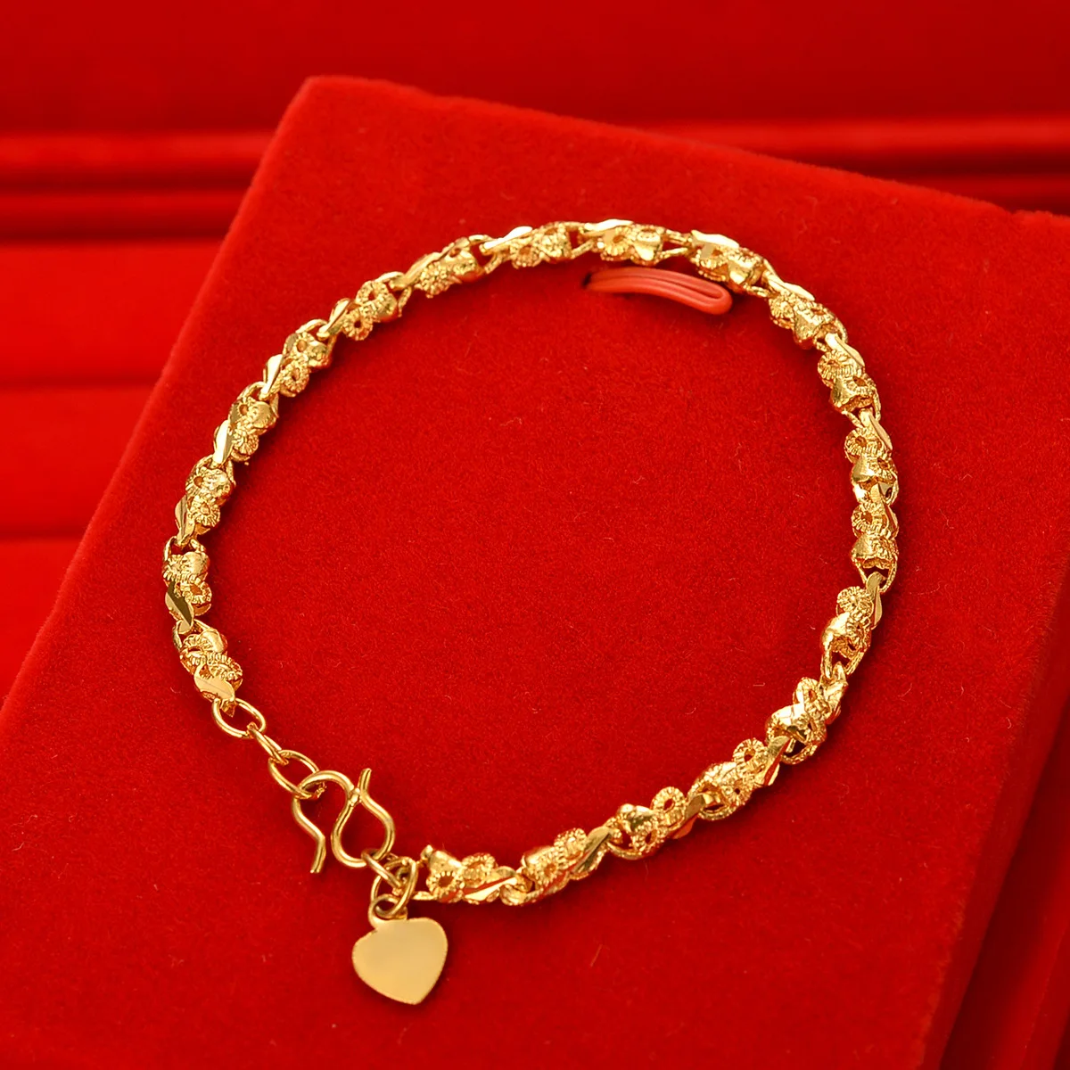 

AU999 Gold Bracelet Japanese and Korean Fashion Womens Fashionable and Generous Wrist Chain 24K Pure Gold Jewelry for Girlfriend