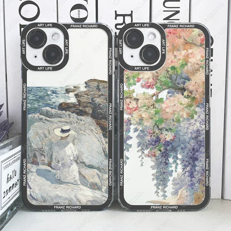 Case For iPhone 16 15 14 13 12 11 Pro Max Mini XS X XR SE 8 Plus Franz Richard Art Printing Soft Cover