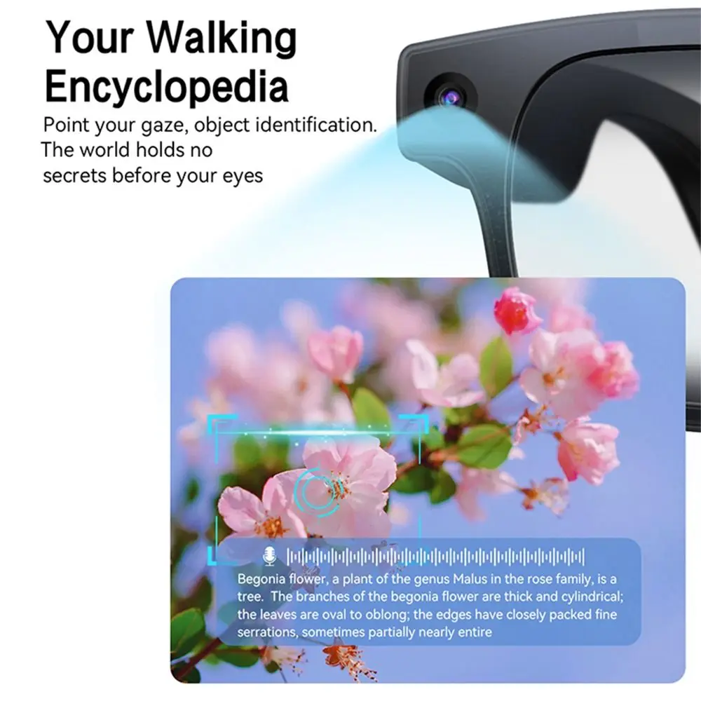 2 in 1 AI Smart Glasses Real-time Translation HD Photo Video Voice Smart AI Glasses Waterproof 1080P Video Recording