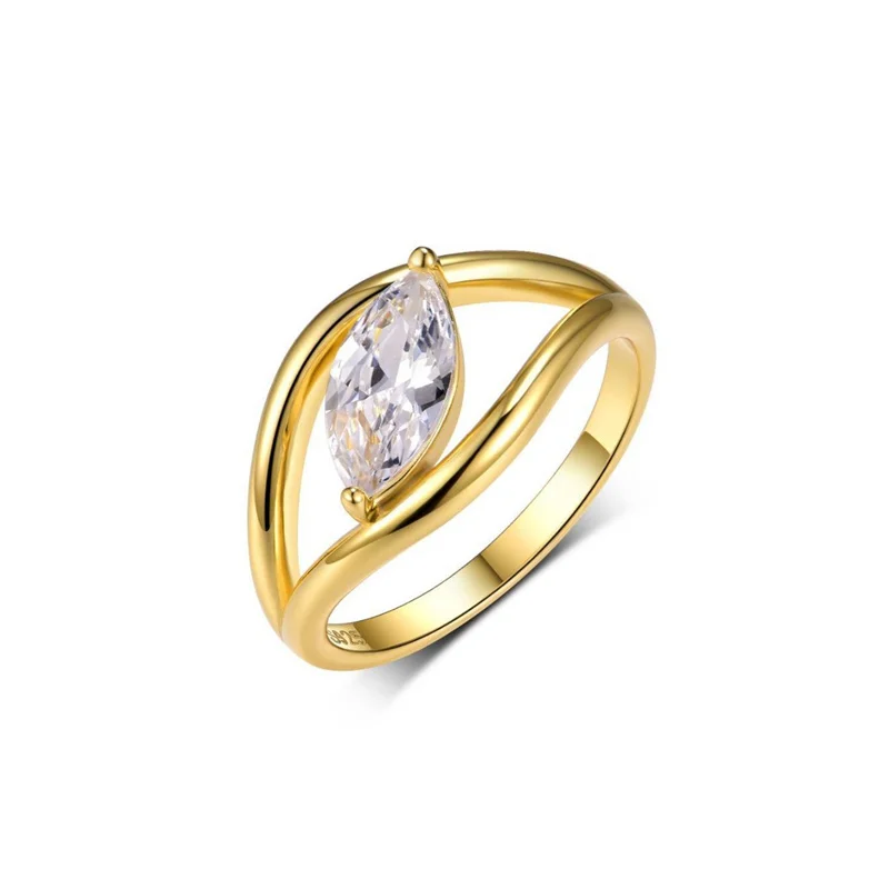 

ZFSILVER s925 Silver Fashion Luxury Trendy Color D Moissanite Simple Hollow Eye Ring For Women Wedding Party Jewelry Gift MR0101