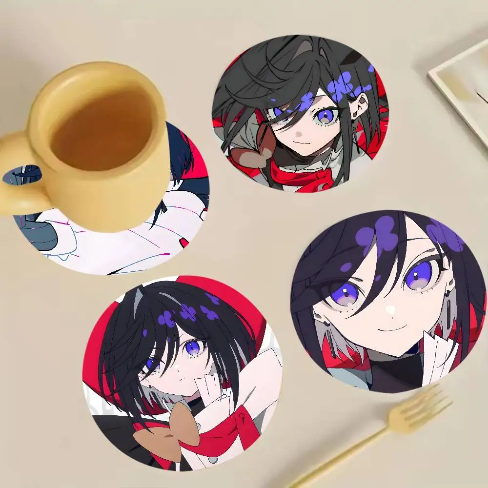 the ribbon hero Round Wooden Coaster Decorative Coffee Cup for Use in Coffee Shops Bars