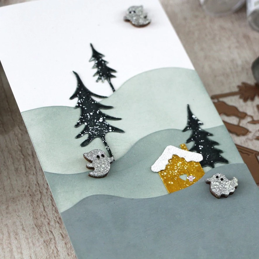 Piggy Craft metal cutting dies cut die mold Christmas tree house Scrapbook paper craft knife mould blade punch stencils dies image 4
