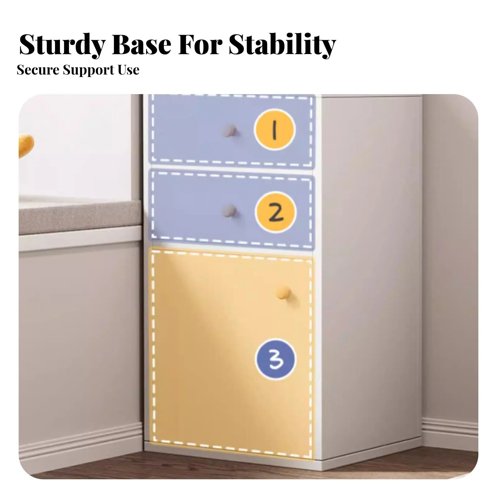 Corner Shelf Unit with Drawers Space-Saving Design Multi-Tier Corner Shelving Unit Enclosed Compartments Large Capacity