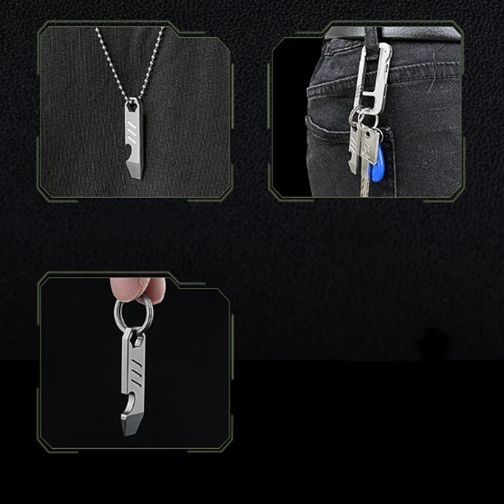 Mini abridor multiusos EDC titanio TC4 – Llave hexagonal con escala - imagen 5