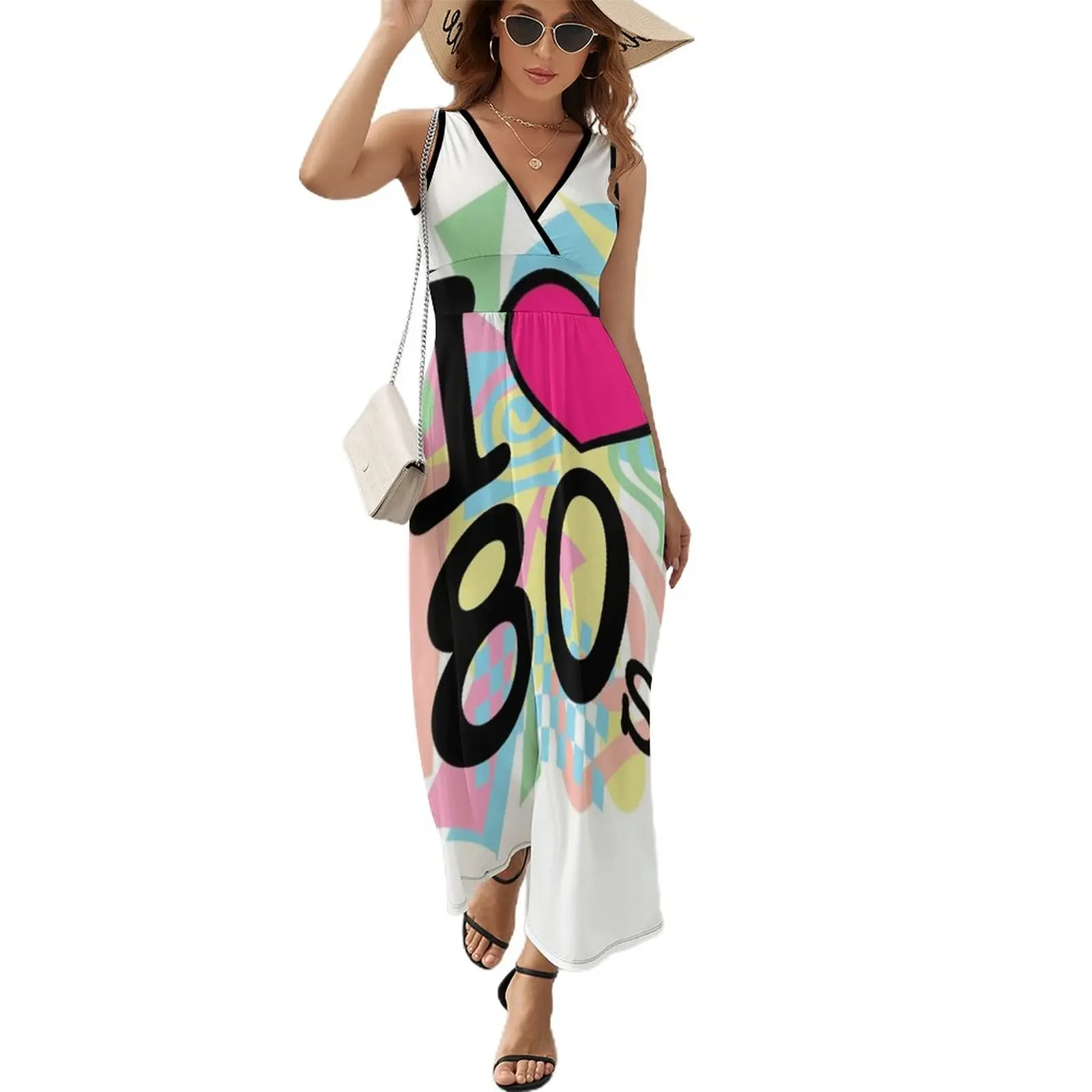 

I love 80's Sleeveless Dress summer dress womens 2024 women's summer dress 2024