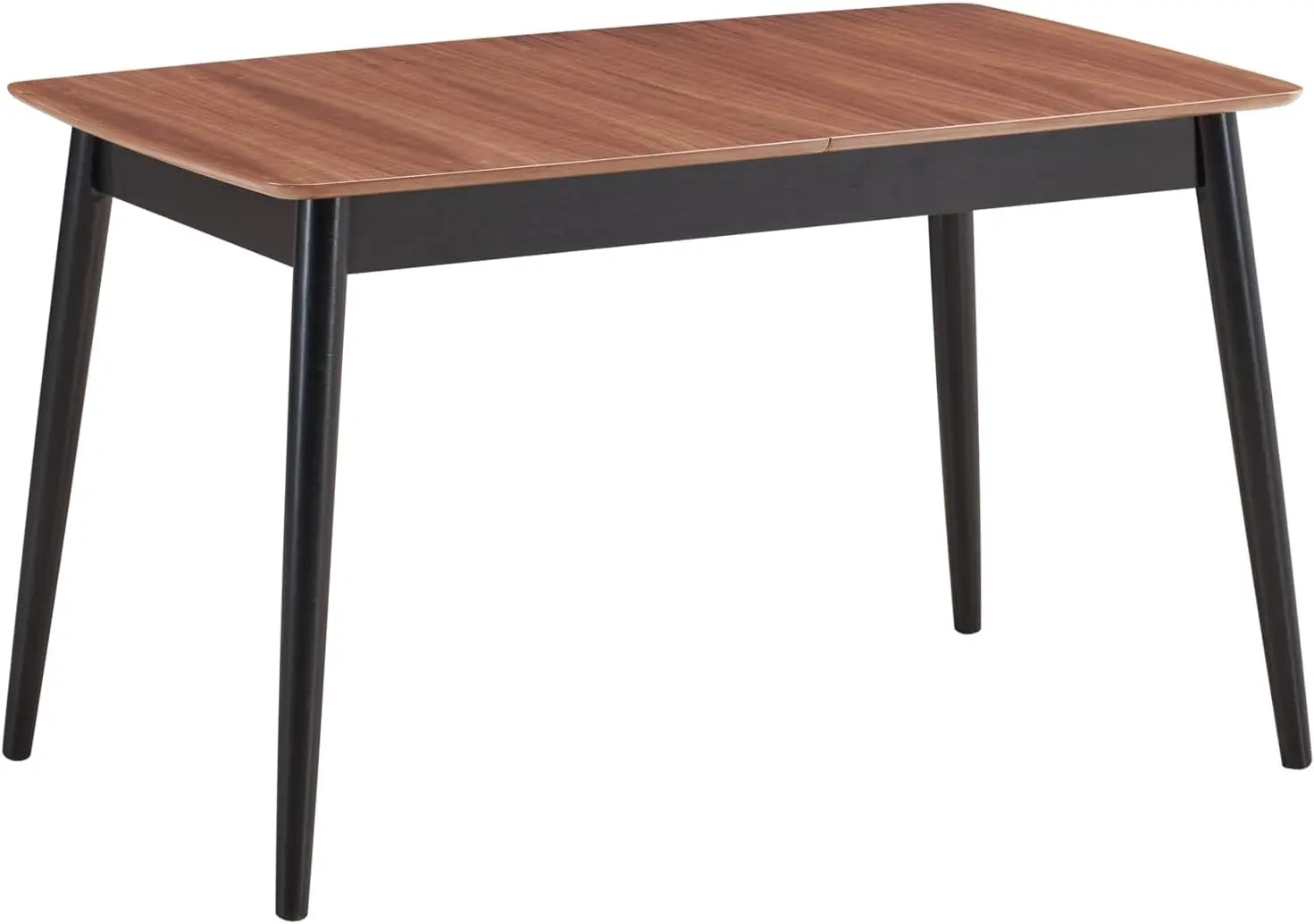 Meja Makan alami dan hitam dengan daun ekstensi