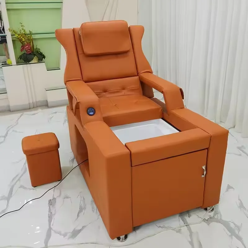 

Furniture Modern Synthetic High-end Water Circulation Shampoo Chair Multifunctional Electric Thai Shampoo Bed with Foot Bath