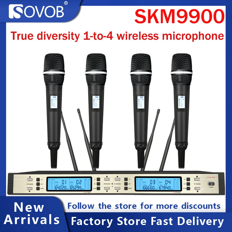 

SKM9900 Wireless Microphone System UHF Professional Wireless Dynamic Microphone Karaoke Stage Performance Handheld Microphone